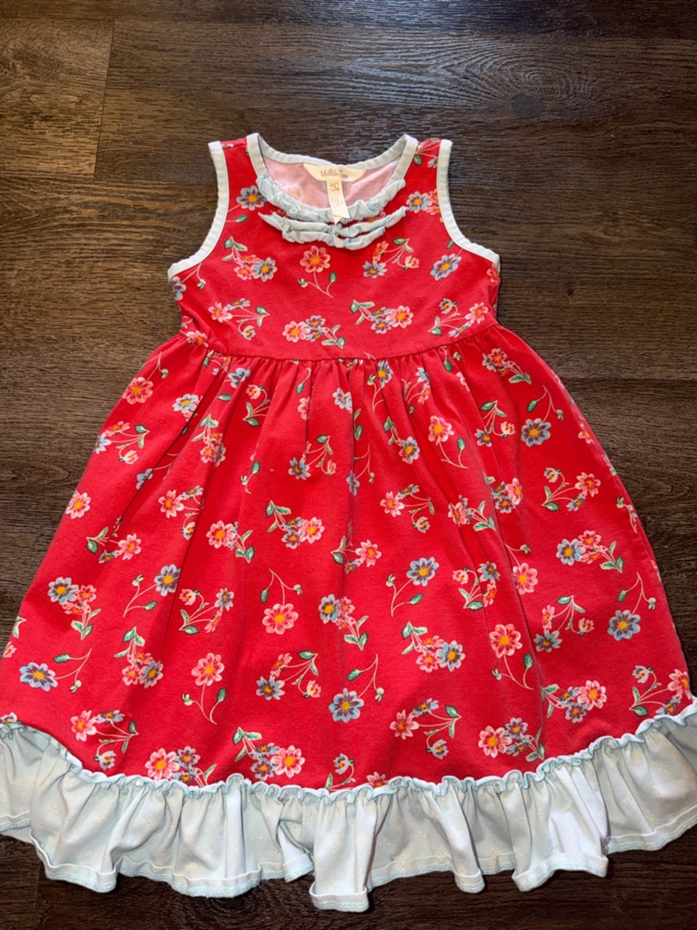 Matilda Jane Red Floral Ruffle Hem Dress 6
